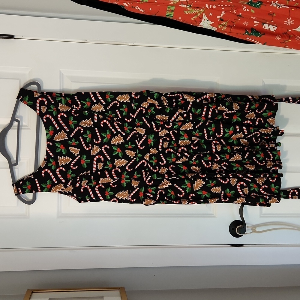 Holiday Christmas candy cane tea retro dress